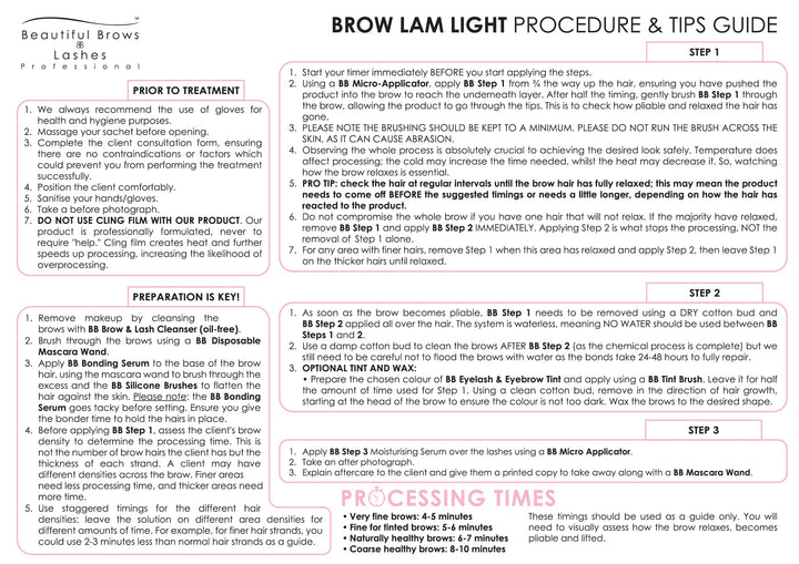 Brow Lam Light SAMPLE PACK - Beautiful Brows and Lashes