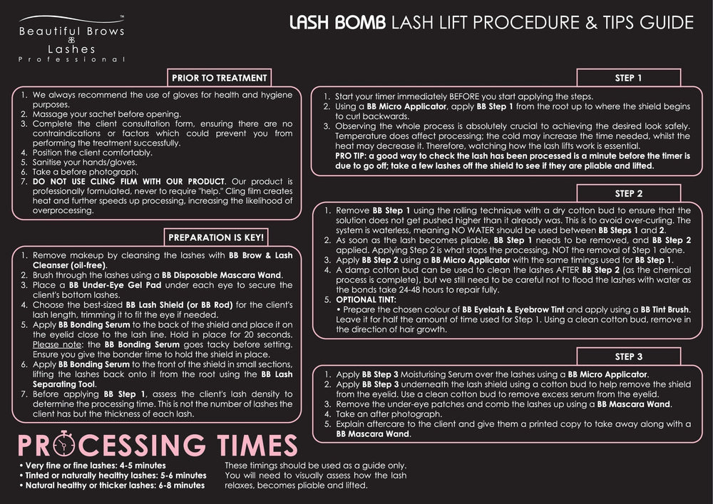 Lash Bomb - Step 1 Lifting Cream - Beautiful Brows and Lashes