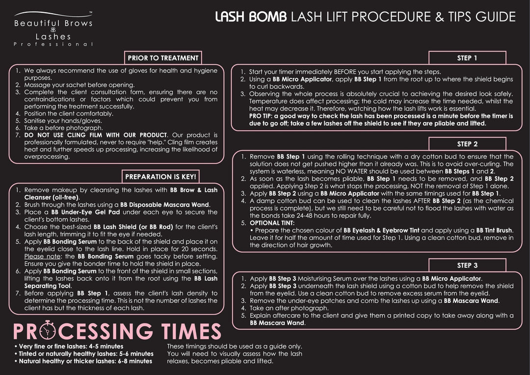 Lash Bomb - Step 1 Lifting Cream - Beautiful Brows and Lashes