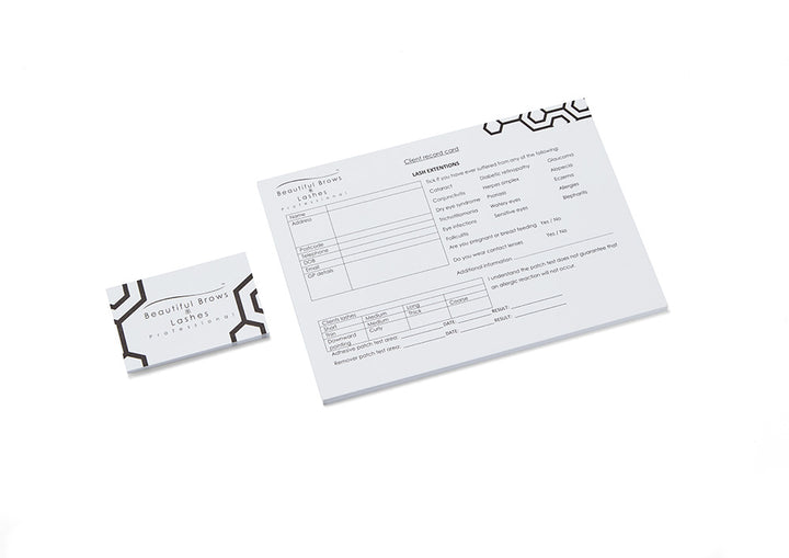 Eyelash Extensions Client Record Cards - Beautiful Brows and Lashes