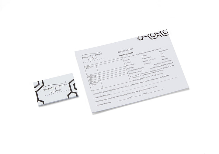 Beautiful Brows Client Record Cards - Beautiful Brows and Lashes