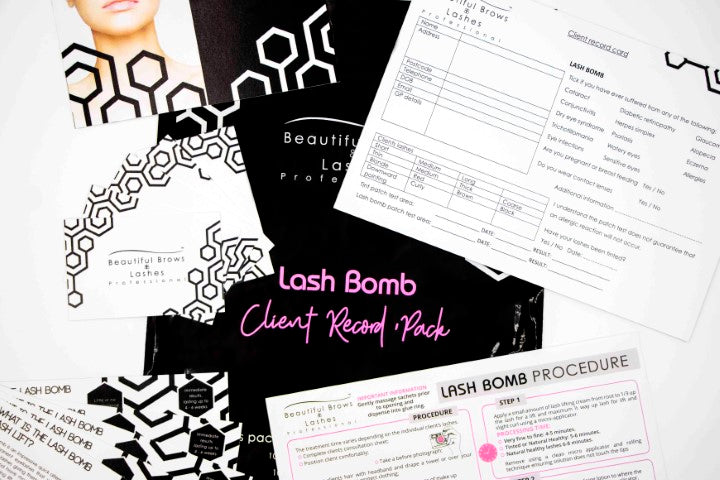 Lash Bomb Client Record Pack - Beautiful Brows and Lashes