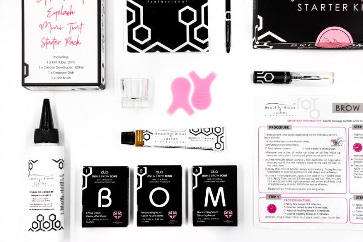 BUNDLE: Brow Lamination Kit including Middle Brown Mini Tint Starter Kit - Beautiful Brows and Lashes