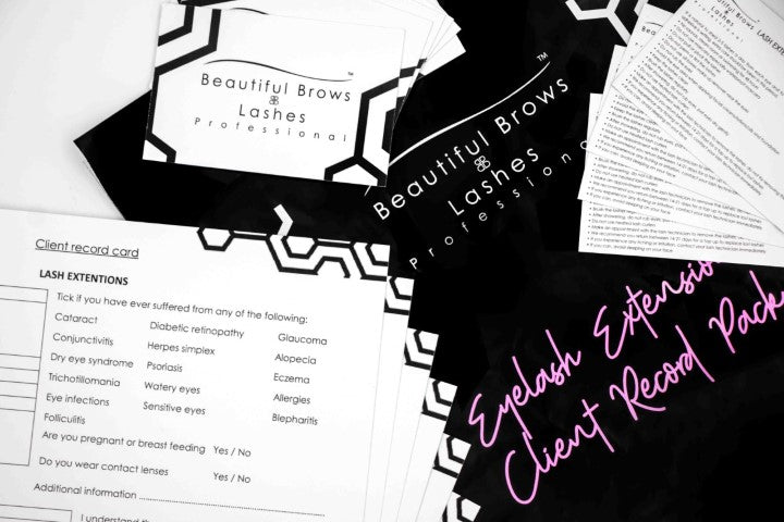 Eyelash Extensions Client Record Cards - Beautiful Brows and Lashes