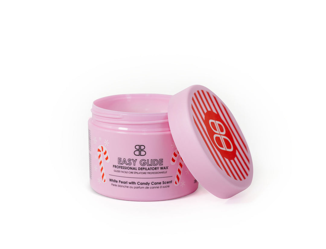 LIMITED EDITION Easy Glide Wax - White Pearl with Candy Cane Scent - Beautiful Brows and Lashes 