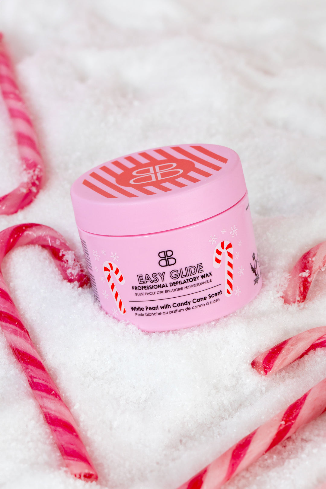 LIMITED EDITION Easy Glide Wax - White Pearl with Candy Cane Scent - Beautiful Brows and Lashes 