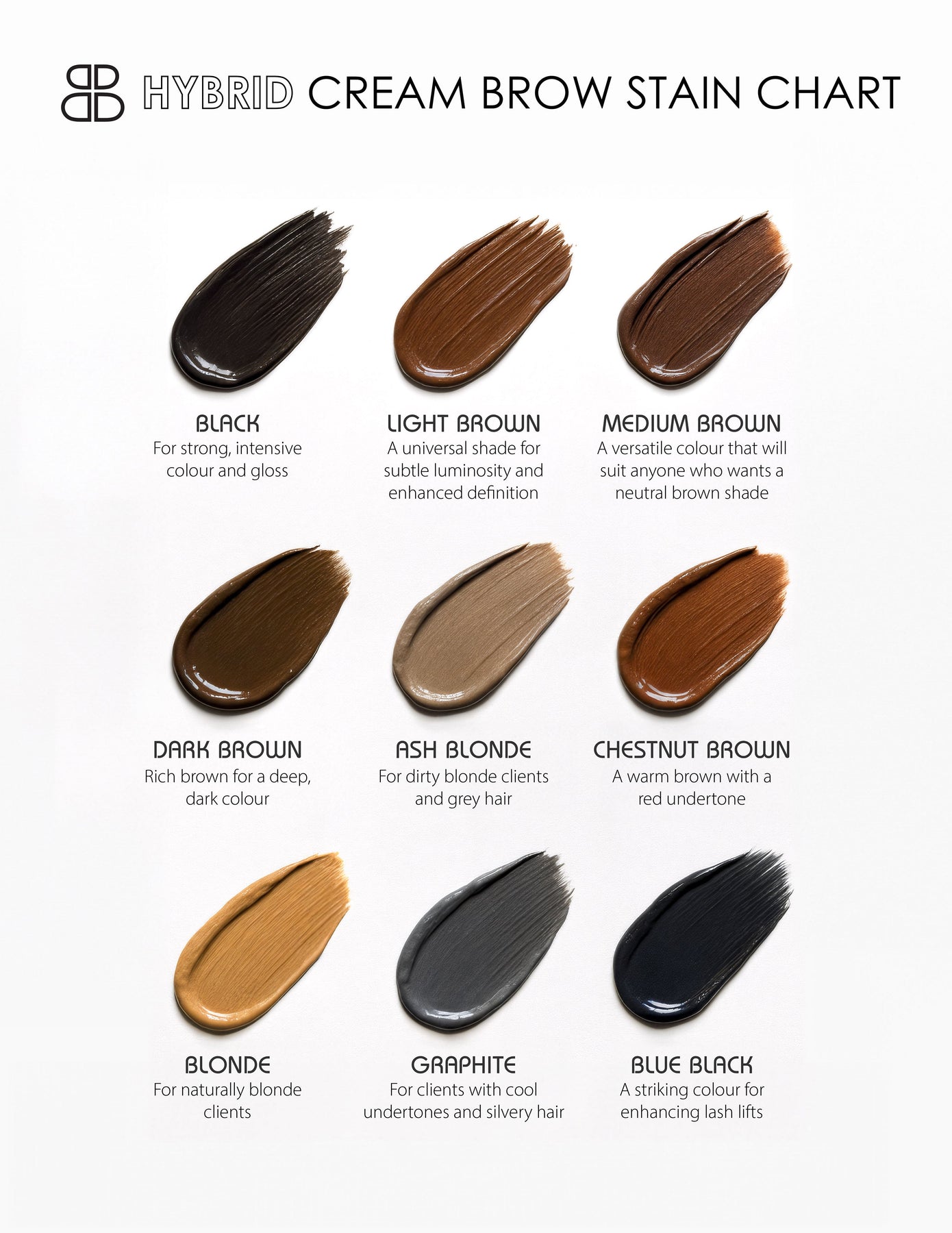 Beautiful Brows Color Chart Hybrid Cream Brow Stain – Beautiful Brows and Lashes
