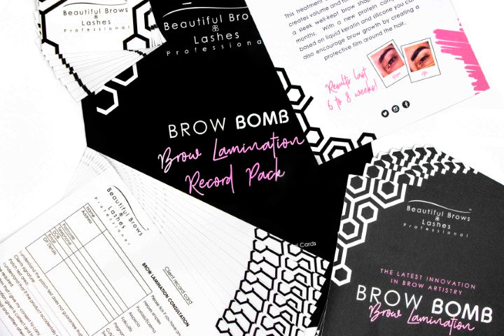 Brow Bomb Lamination Client Record Pack - Beautiful Brows and Lashes 