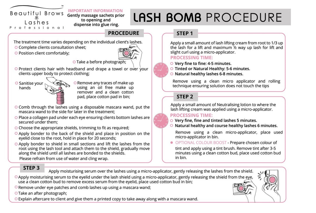 Lash Bomb - Step 1 Lifting Cream - Beautiful Brows and Lashes 