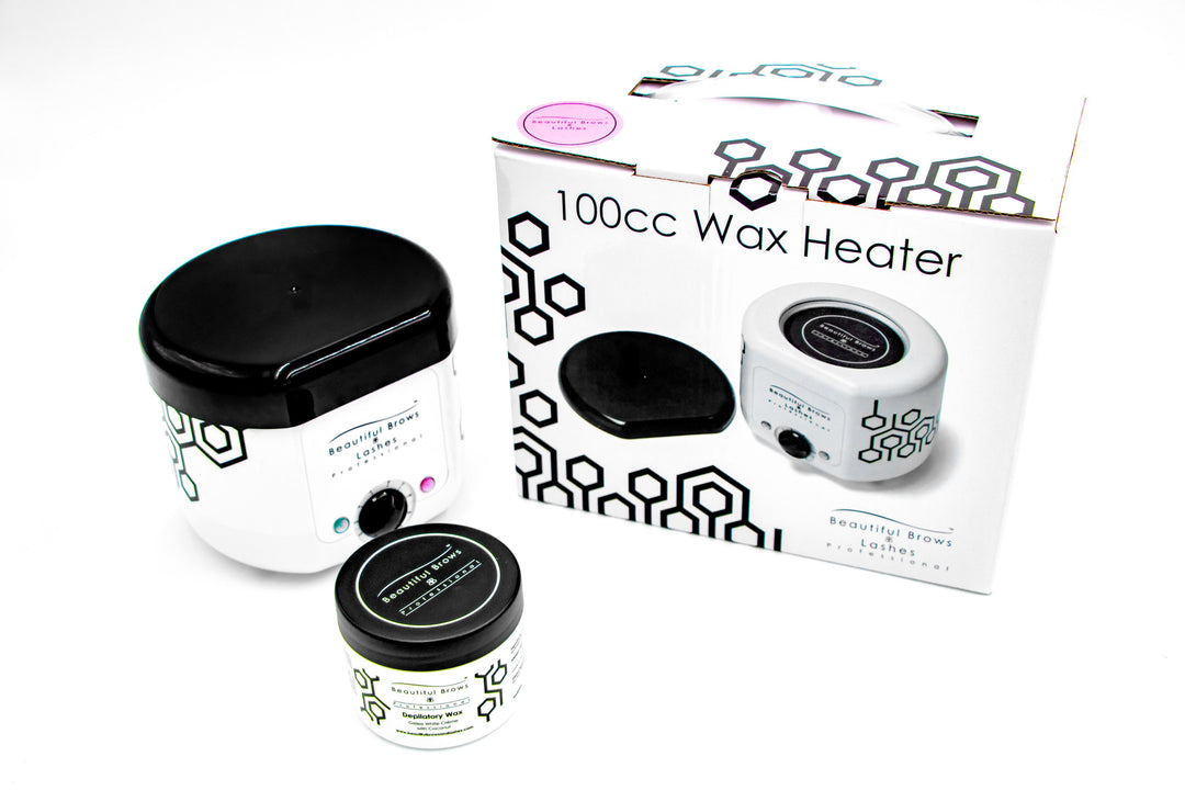 100cc Wax Heater Including Cream Depilatory Wax - Beautiful Brows and Lashes 